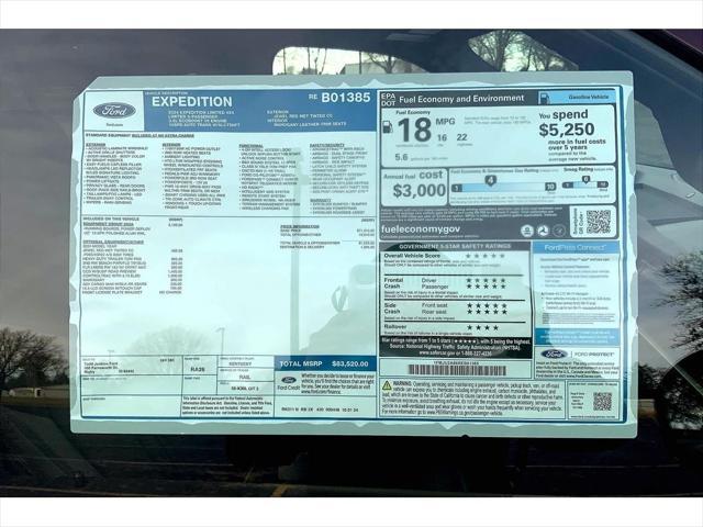 new 2024 Ford Expedition car, priced at $83,520