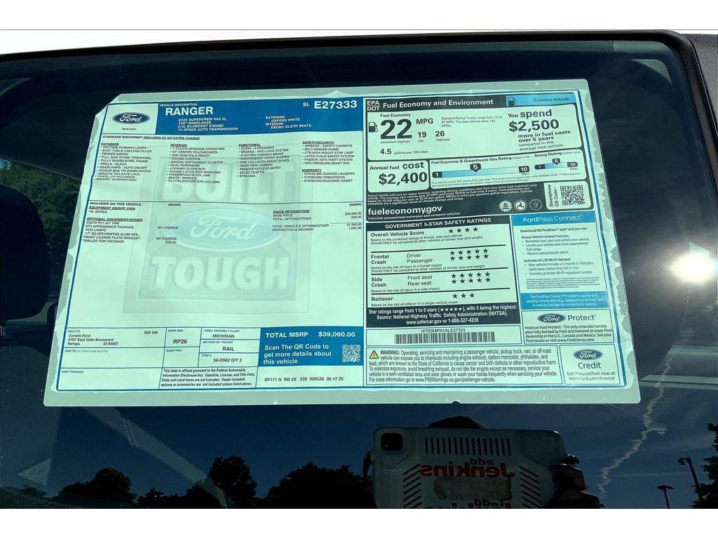 new 2025 Ford Ranger car, priced at $39,060