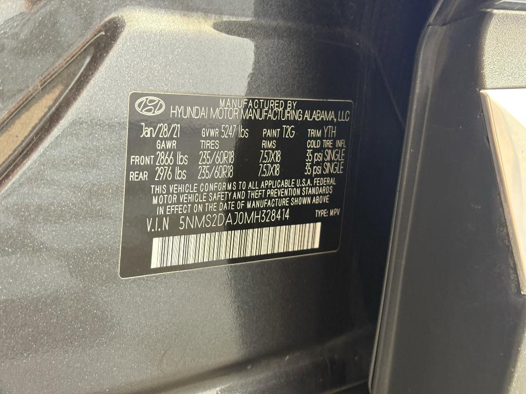 used 2021 Hyundai Santa Fe car, priced at $20,498