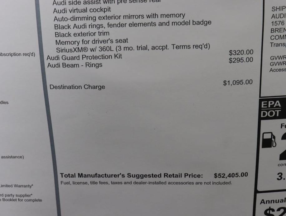 new 2024 Audi A5 Sportback car, priced at $49,291