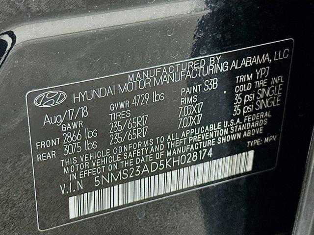 used 2019 Hyundai Santa Fe car, priced at $15,496