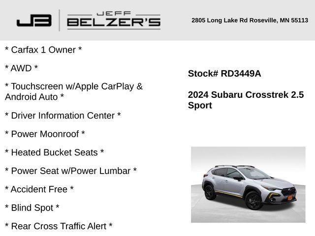 used 2024 Subaru Crosstrek car, priced at $26,550