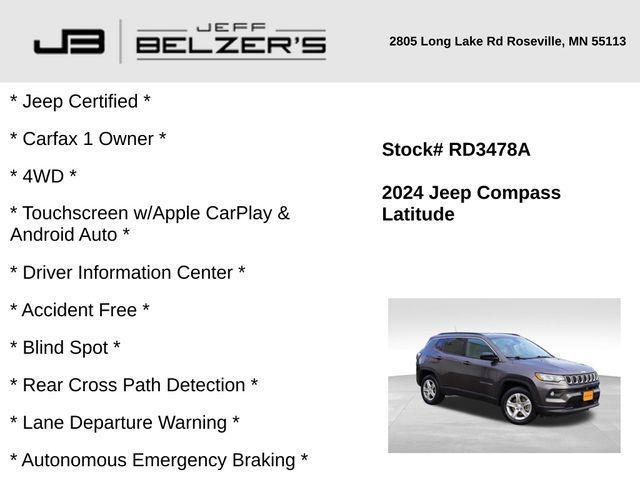 used 2024 Jeep Compass car, priced at $22,279