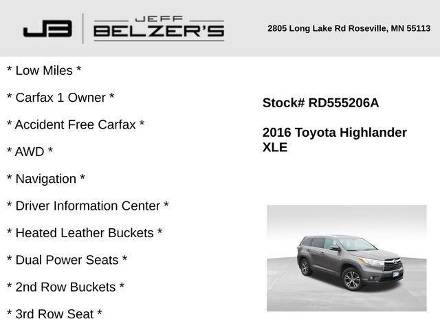 used 2016 Toyota Highlander car, priced at $21,743