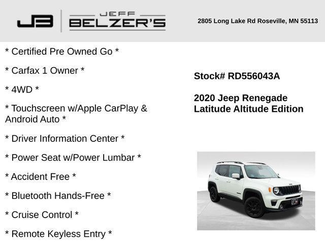 used 2020 Jeep Renegade car, priced at $14,451