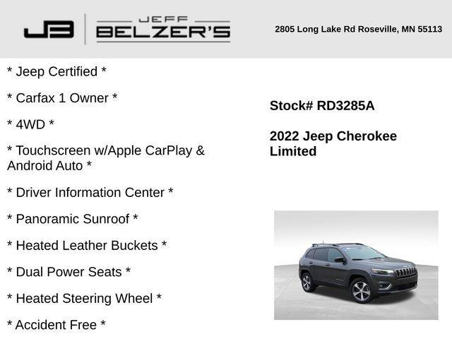 used 2022 Jeep Cherokee car, priced at $29,638