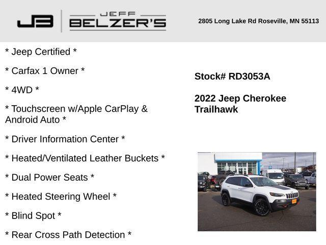 used 2022 Jeep Cherokee car, priced at $27,957