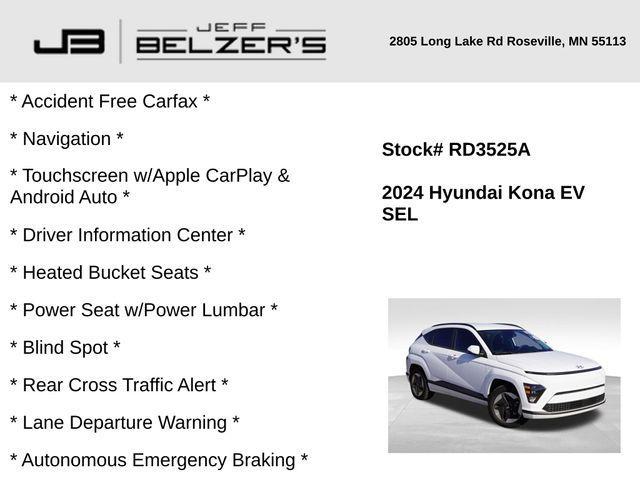 used 2024 Hyundai Kona EV car, priced at $25,759