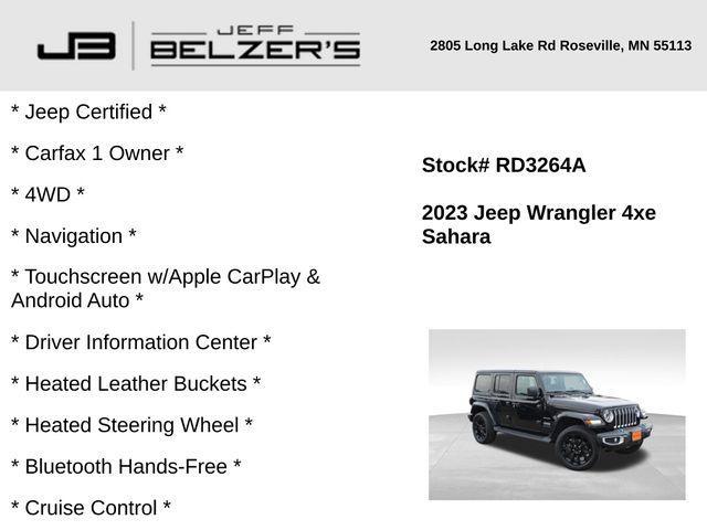 used 2023 Jeep Wrangler 4xe car, priced at $35,496