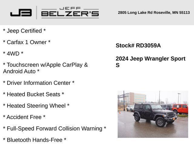 used 2024 Jeep Wrangler car, priced at $38,586