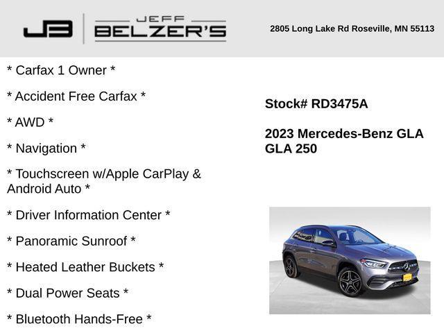 used 2023 Mercedes-Benz GLA 250 car, priced at $33,990