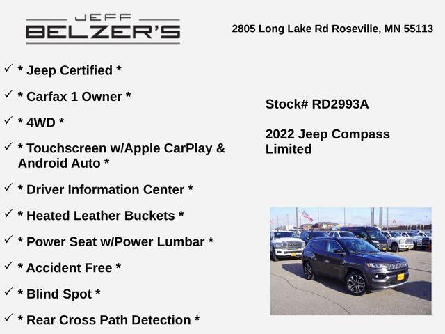 used 2022 Jeep Compass car, priced at $24,265