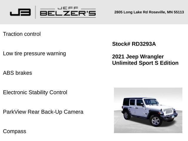 used 2021 Jeep Wrangler Unlimited car, priced at $29,424