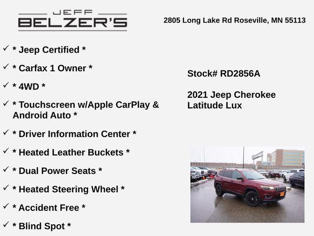 used 2021 Jeep Cherokee car, priced at $23,875