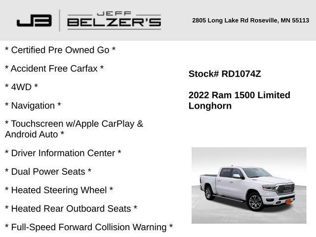 used 2022 Ram 1500 car, priced at $36,795