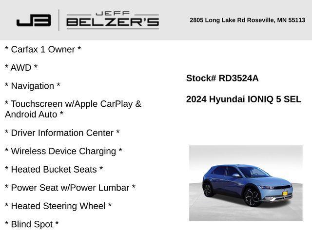 used 2024 Hyundai IONIQ 5 car, priced at $28,475