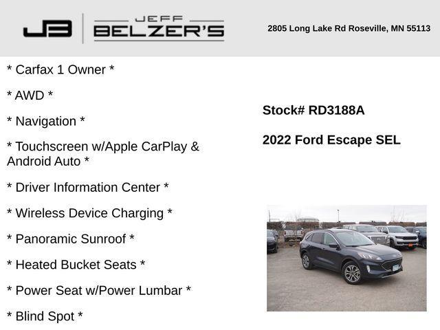 used 2022 Ford Escape car, priced at $26,586