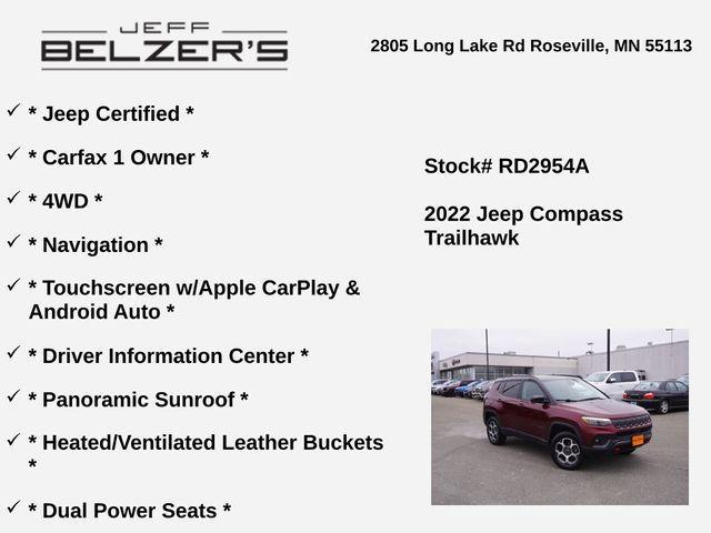 used 2022 Jeep Compass car, priced at $24,358