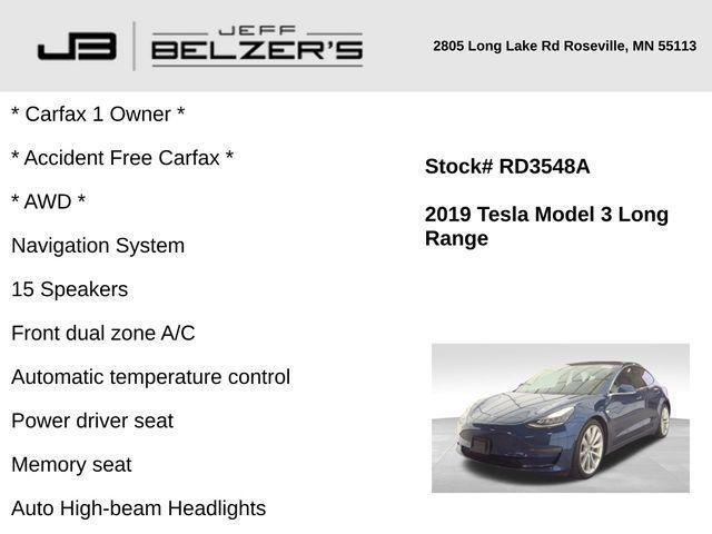 used 2019 Tesla Model 3 car, priced at $23,588
