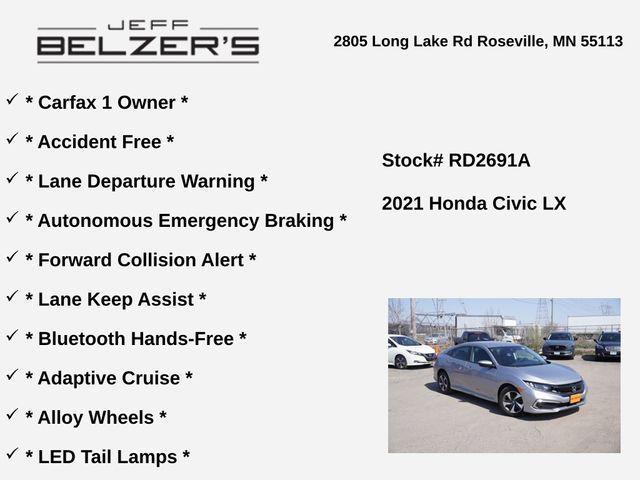 used 2021 Honda Civic car, priced at $22,863