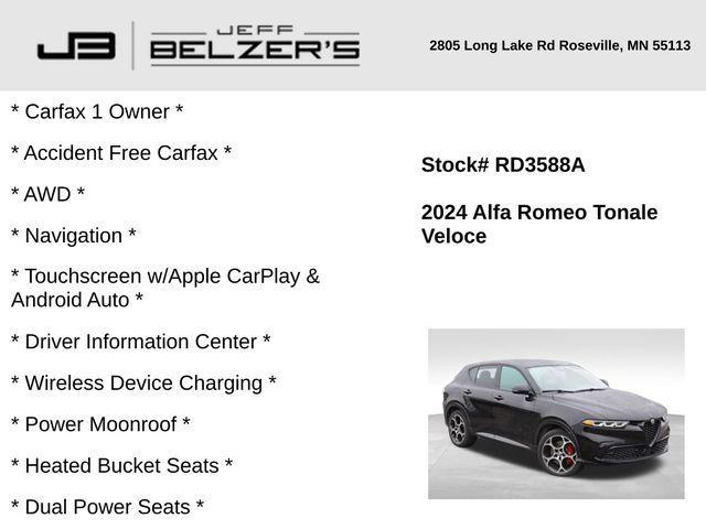 used 2024 Alfa Romeo Tonale car, priced at $27,998
