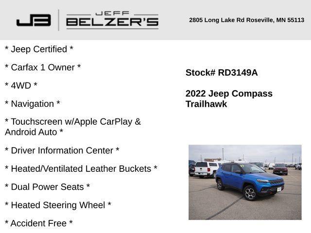 used 2022 Jeep Compass car, priced at $23,856