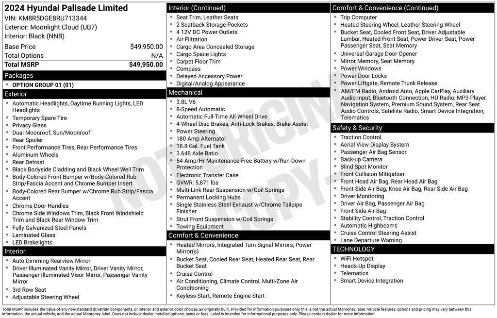 used 2024 Hyundai Palisade car, priced at $34,550