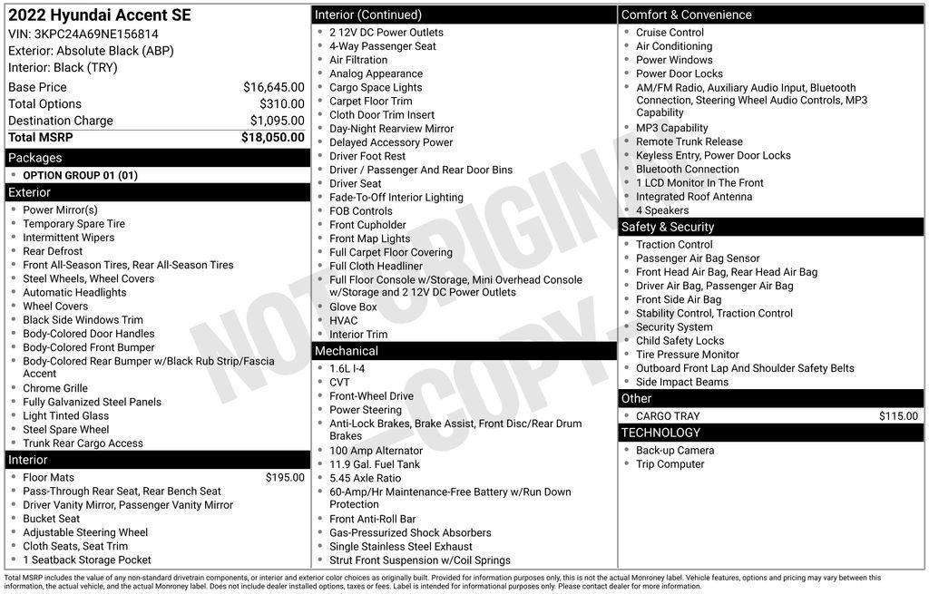 used 2022 Hyundai Accent car, priced at $12,990