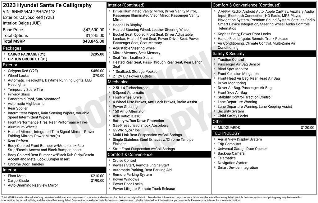 used 2023 Hyundai Santa Fe car, priced at $27,789