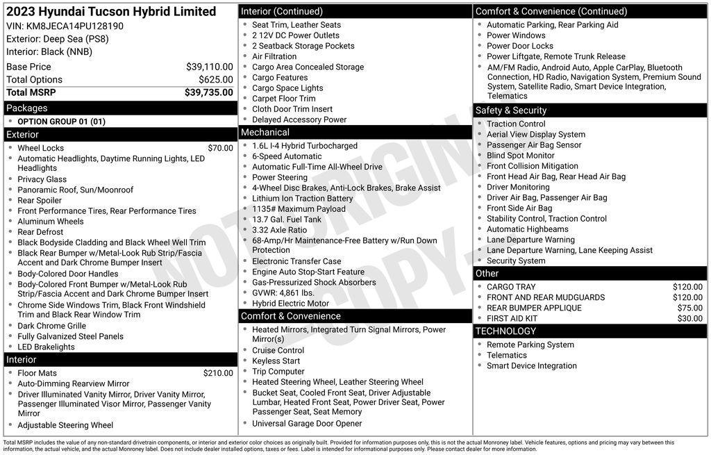 used 2023 Hyundai TUCSON Hybrid car, priced at $26,550