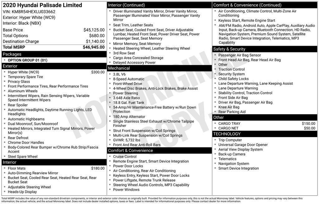 used 2020 Hyundai Palisade car, priced at $19,997