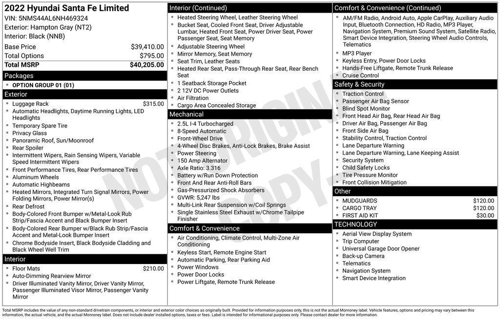 used 2022 Hyundai Santa Fe car, priced at $24,686