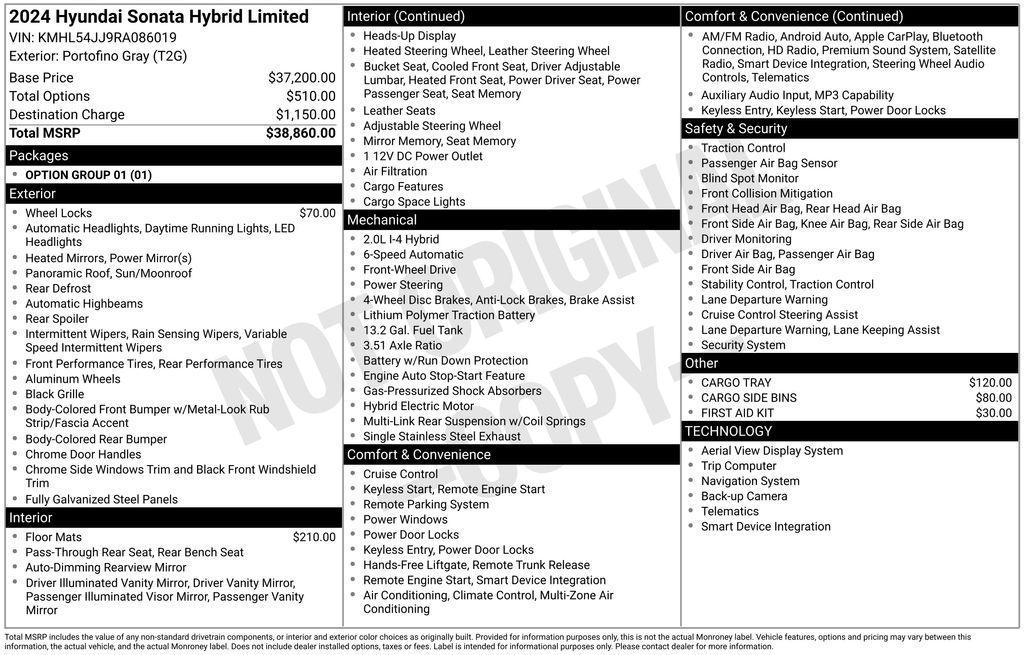 used 2024 Hyundai Sonata Hybrid car, priced at $27,997
