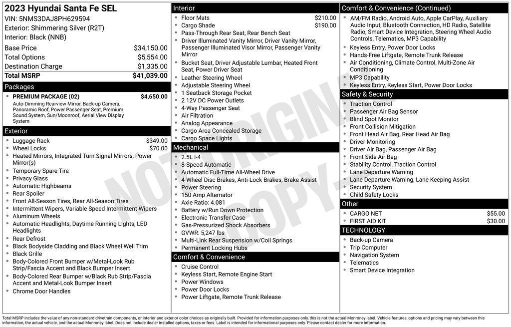 used 2023 Hyundai Santa Fe car, priced at $22,990