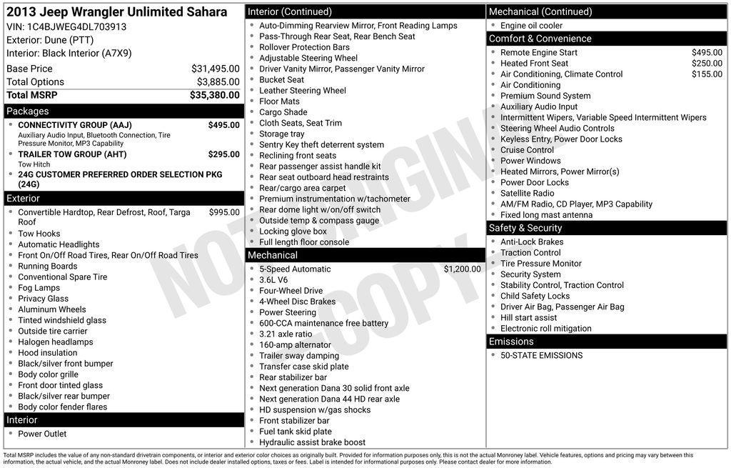 used 2013 Jeep Wrangler Unlimited car, priced at $14,563