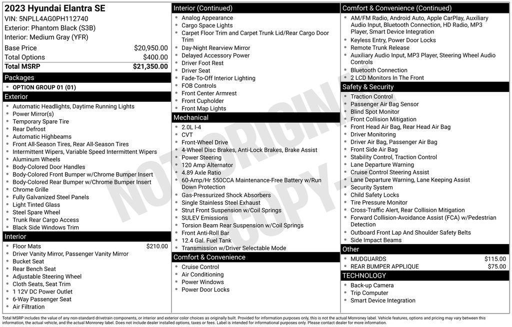 used 2023 Hyundai Elantra car, priced at $18,557
