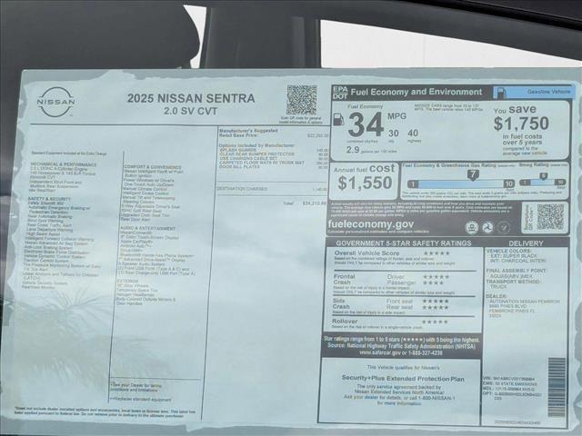new 2025 Nissan Sentra car, priced at $22,885