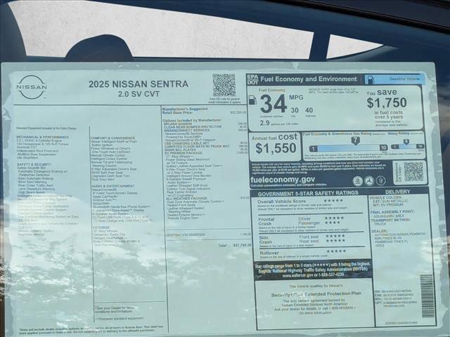 new 2025 Nissan Sentra car, priced at $25,594