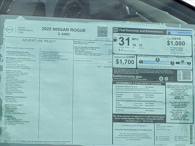 new 2025 Nissan Rogue car, priced at $30,880