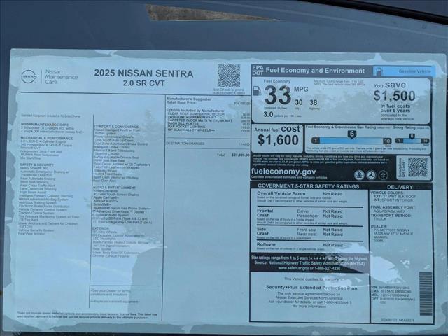 new 2025 Nissan Sentra car, priced at $26,689
