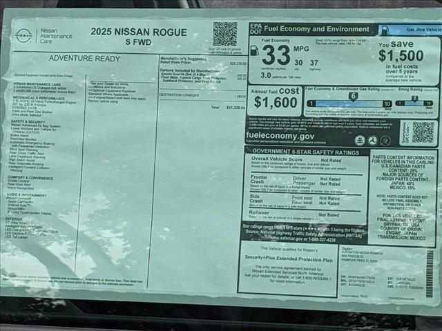 new 2025 Nissan Rogue car, priced at $30,076