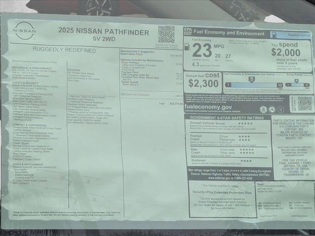 new 2025 Nissan Pathfinder car, priced at $35,117