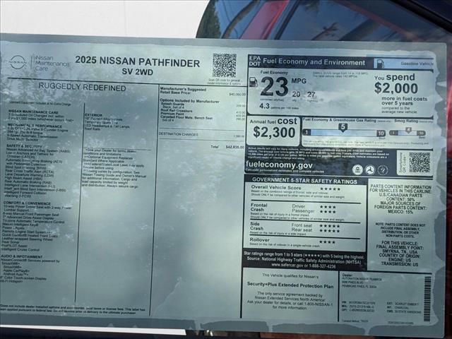 new 2025 Nissan Pathfinder car, priced at $40,389
