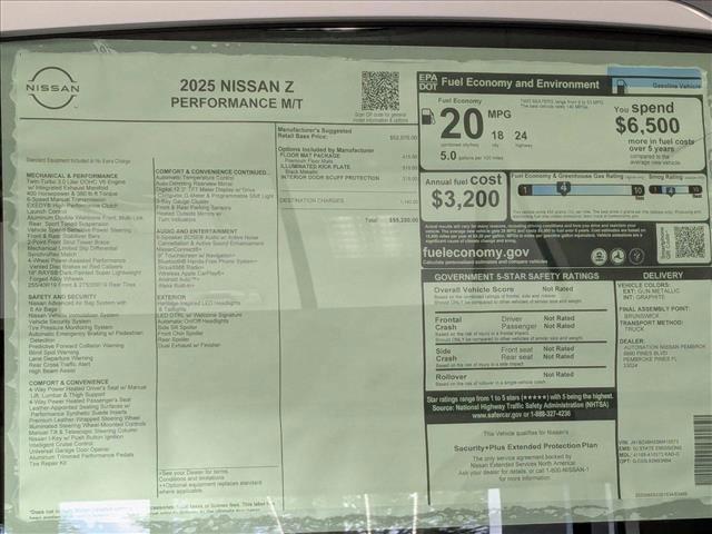 new 2025 Nissan Z car, priced at $51,075
