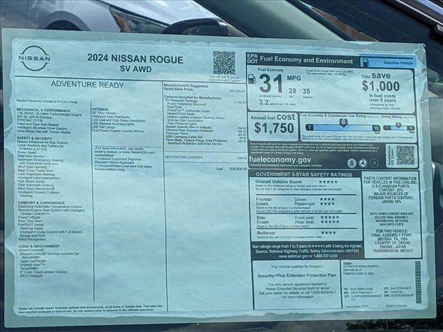 new 2024 Nissan Rogue car, priced at $33,268