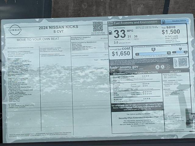 new 2024 Nissan Kicks car, priced at $19,871