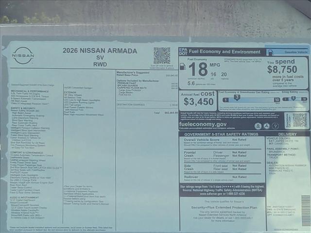 new 2026 Nissan Armada car, priced at $58,941