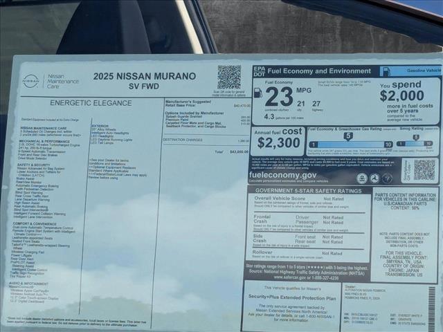 new 2025 Nissan Murano car, priced at $40,999