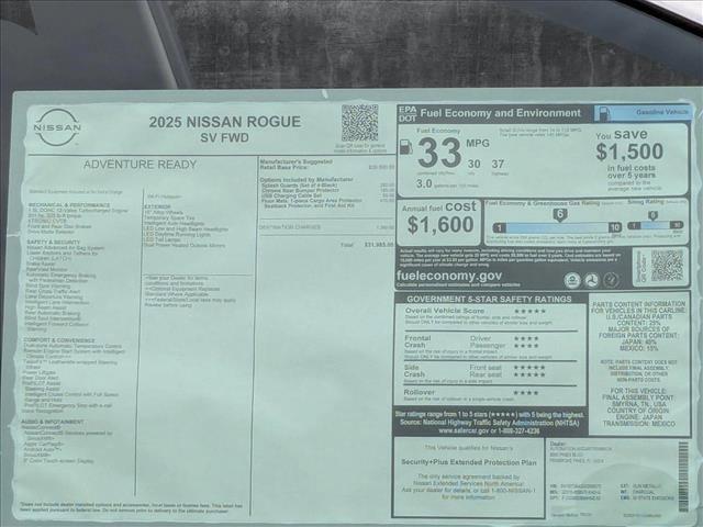 new 2025 Nissan Rogue car, priced at $30,685