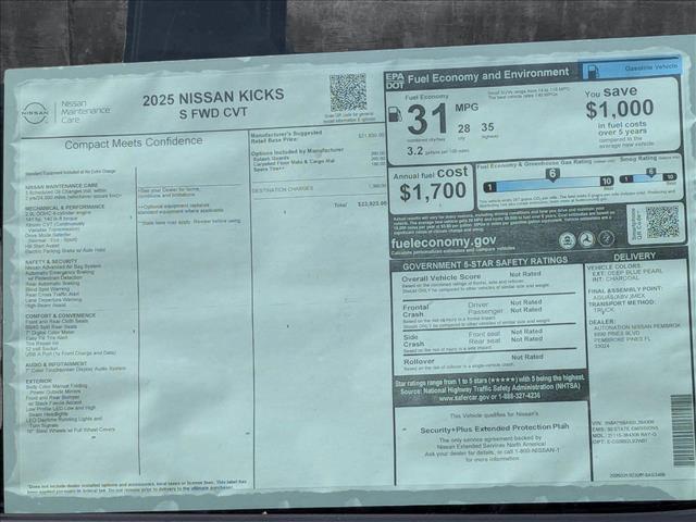 new 2025 Nissan Kicks car, priced at $23,360